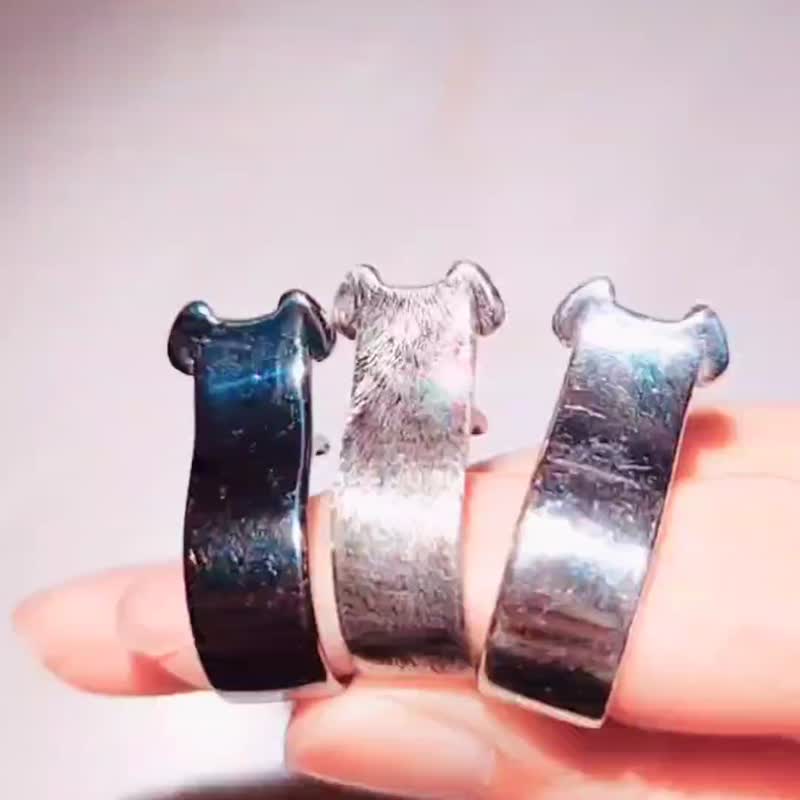 抱抱狗纯银戒指 - 戒指 - 纯银 银色