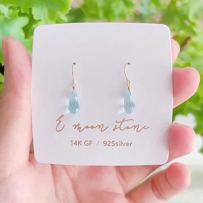 轻珠宝托帕石 紫水晶 堇青石百搭小耳环 - 耳环/耳夹 - 水晶 多色