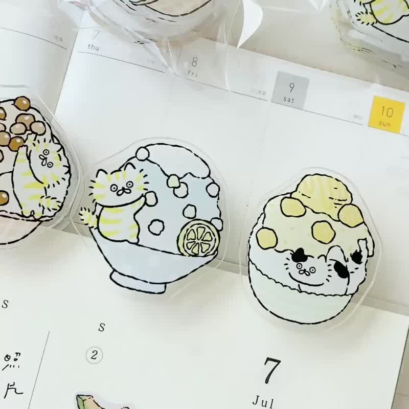 3小喵咪刨冰压克力夹子/共3款 - 文件夹/资料夹 - 压克力 多色