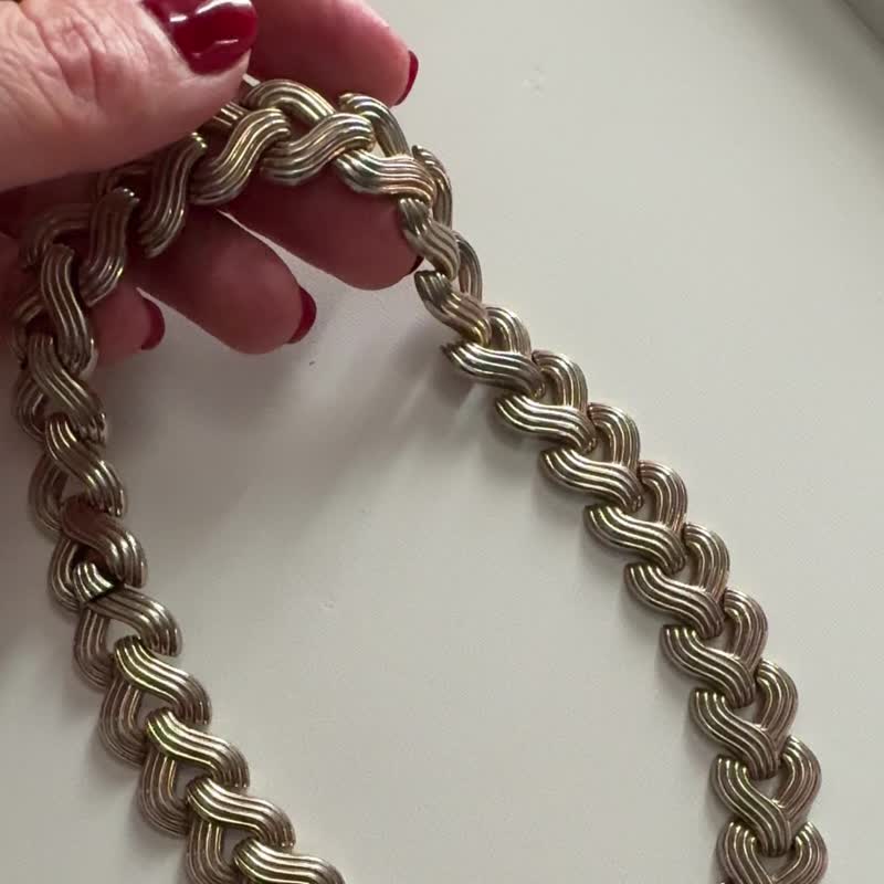 Goldenbraid 系列稀有古董 Trifari 项链 1948 年签署专利 - 项链 - 其他金属 金色