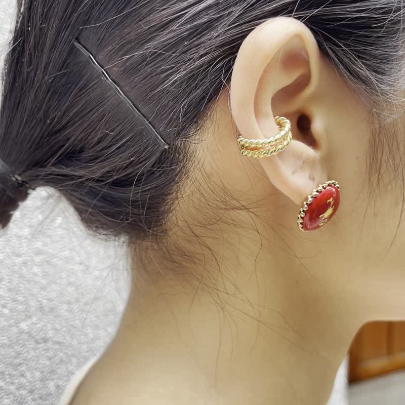 双层螺旋耳骨夹 - 耳环/耳夹 - 其他材质 