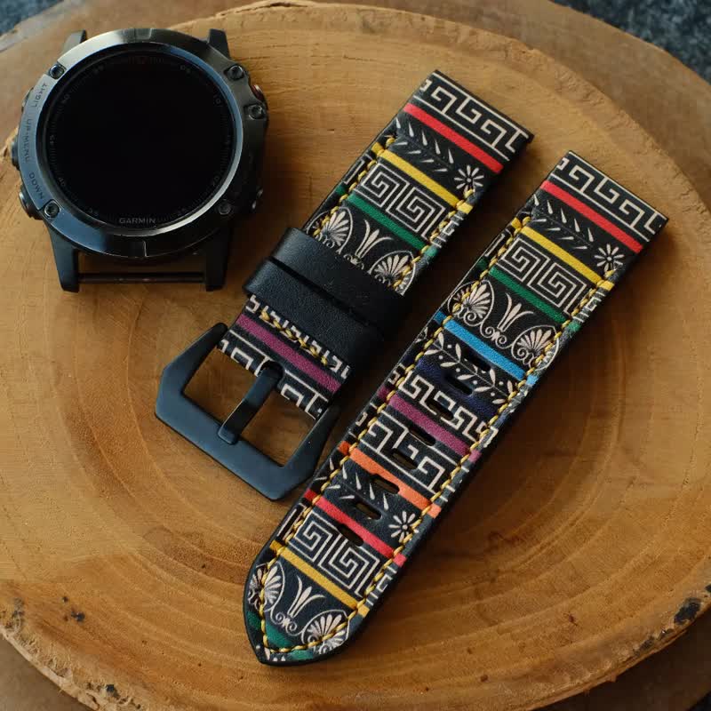 Garmin 图形表带，附 Quickfit Garmin 连接器 - 表带 - 真皮 黑色