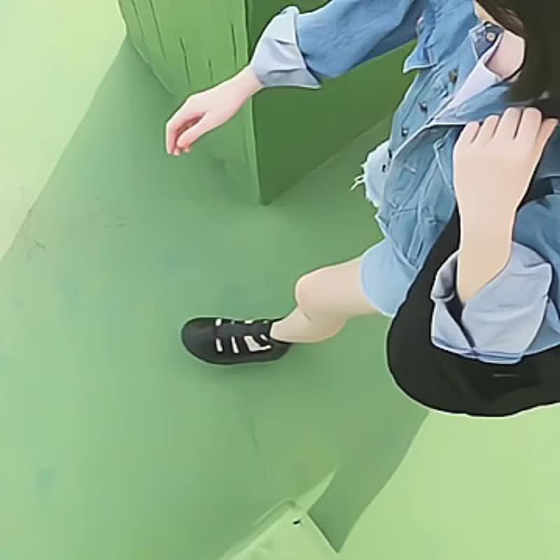 黑色丹宁布打结旅行漂流人包 BLACK DENIM HOBO BAG - 侧背包/斜挎包 - 棉 黑色