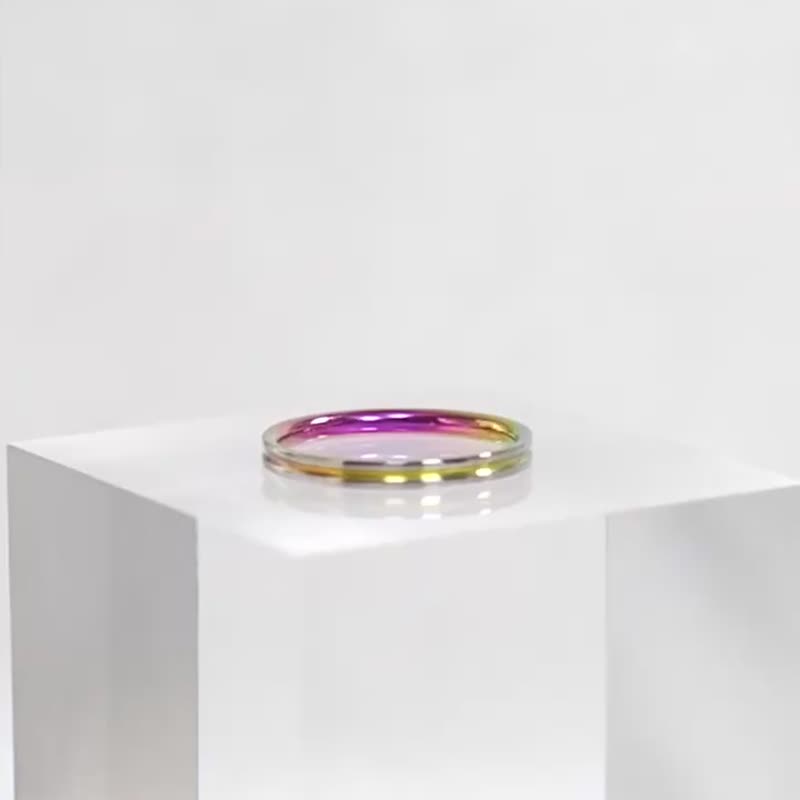 纯钛戒指 决心 秋色 - 戒指 - 其他金属 紫色