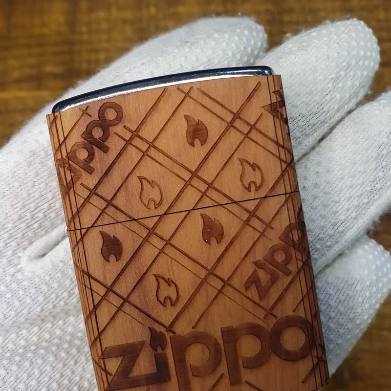 【ZIPPO官方旗舰店】经典木纹环绕防风打火机 49331 - 其他 - 铜/黄铜 咖啡色