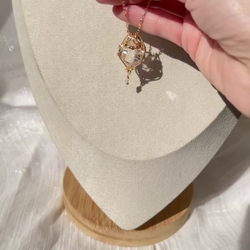 白水晶_项链_低调奢华_金属编织饰品_矿石水晶_铜镀金 - 项链 - 水晶 透明