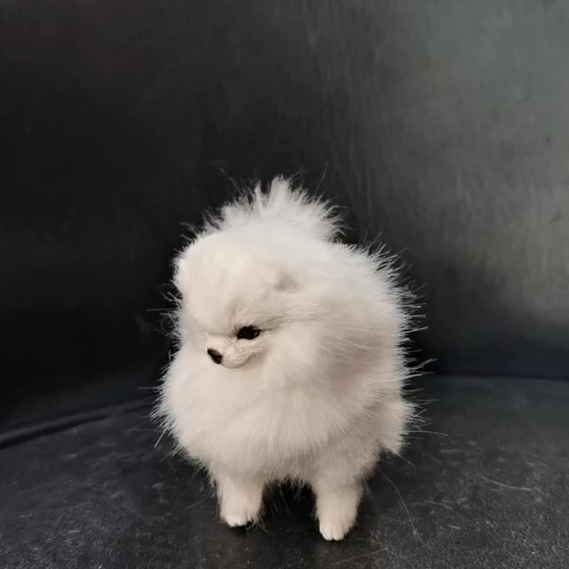 狗狗逼真的动物毛绒玩具！艺术娃娃可摆姿势！个性化礼物 - 玩偶/公仔 - 其他人造纤维 白色