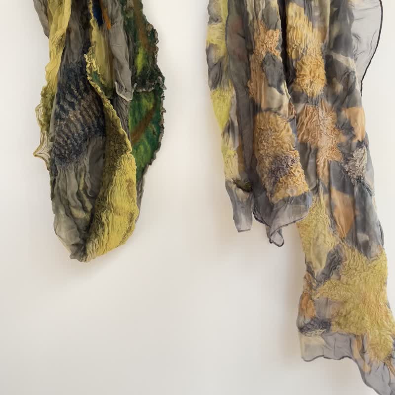 Nuno Felt 空气感艺术系列 - 森之呼吸/大地光影 - 围巾/披肩 - 羊毛 多色