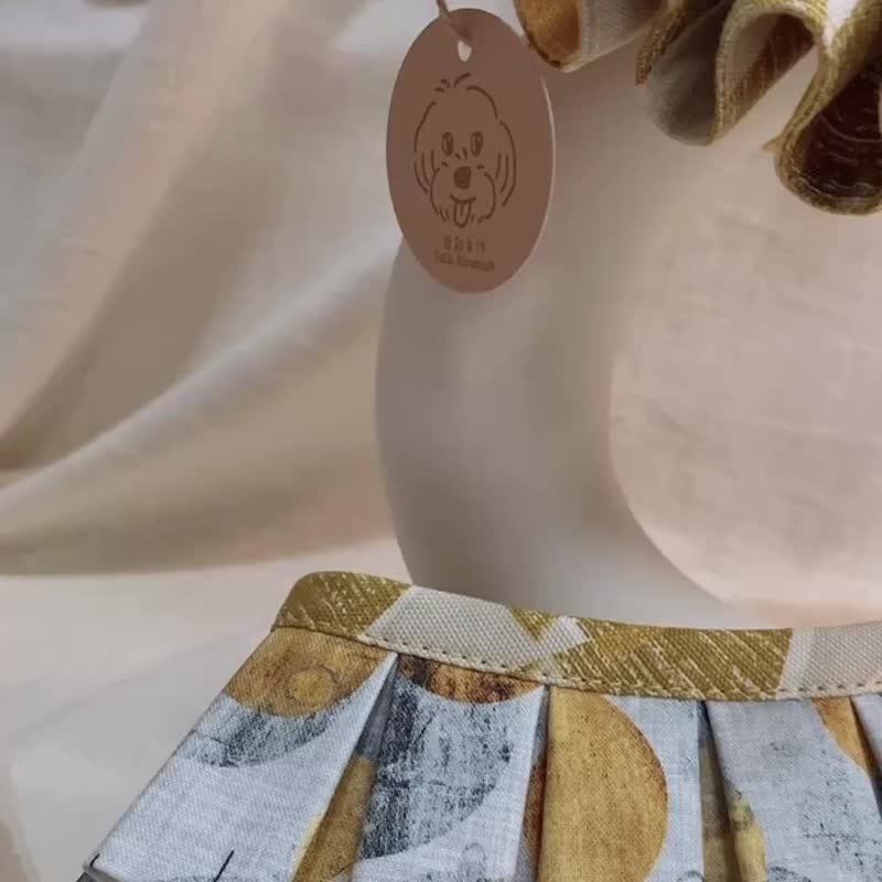 发裁手作。Facai Handmade 宠物领巾 毛孩玛格领_金银球圣诞味 - 衣/帽 - 棉 黄色