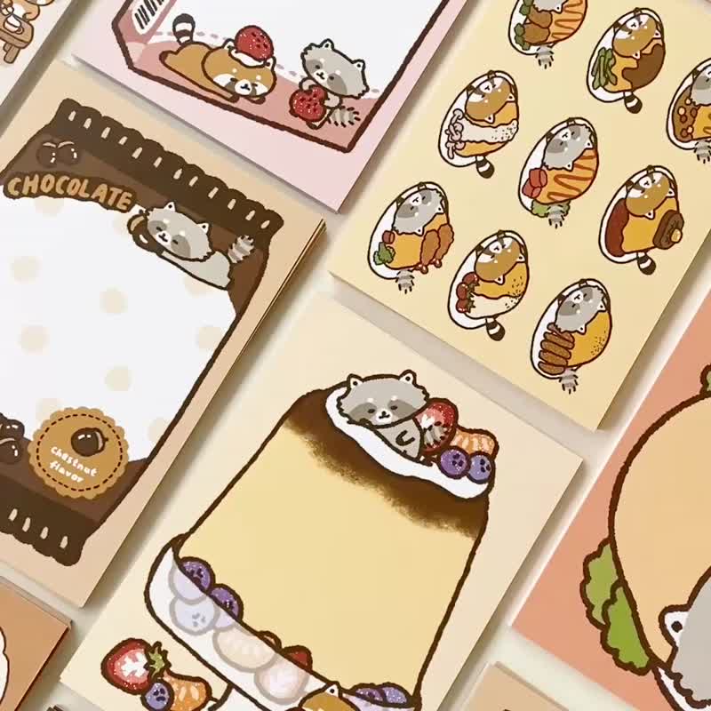 浣熊菓子屋明信片/卡片/共8款 - 卡片/明信片 - 纸 多色