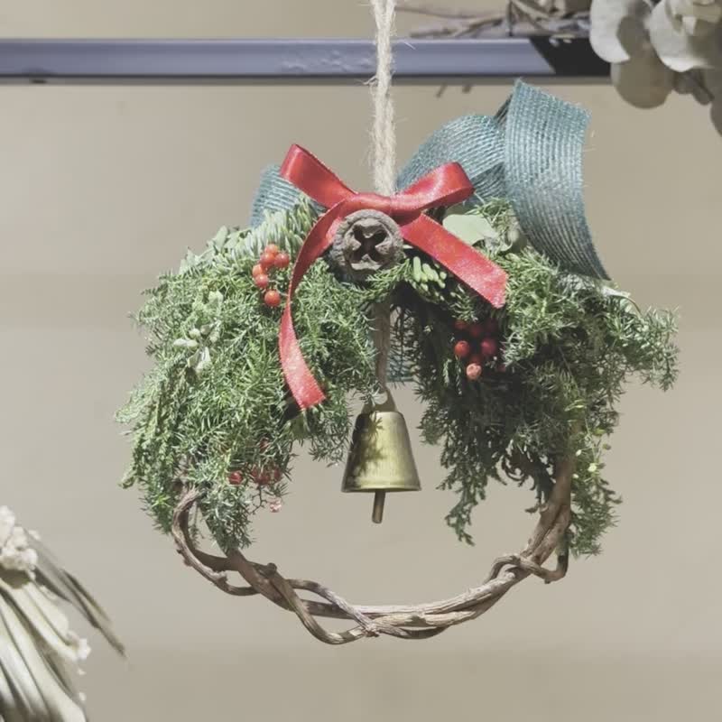 圣诞花圈 - 新鲜花材可干燥 / 天然香氛诺贝松 - 干燥花/捧花 - 植物．花 绿色