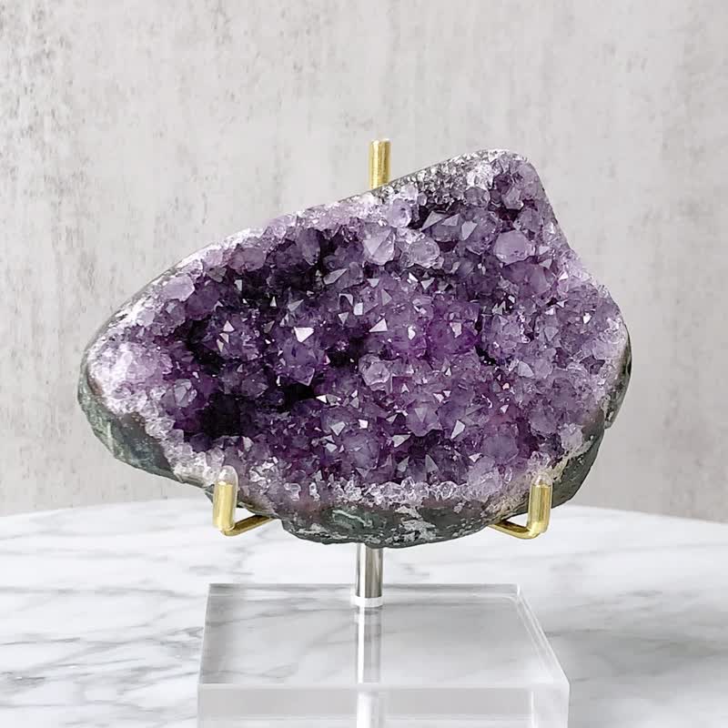 高品质紫水晶花 // 智慧 创意 镇宅化煞 // 赠底座 - 摆饰 - 水晶 紫色