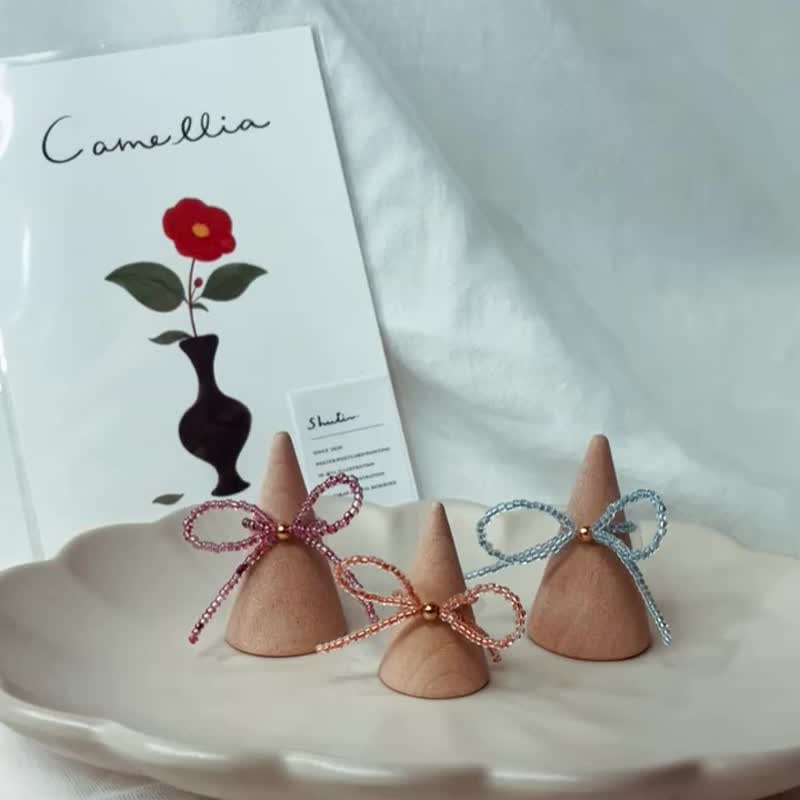 蝴蝶结串珠戒指 日系戒指 戒指配件 - 戒指 - 其他材质 多色