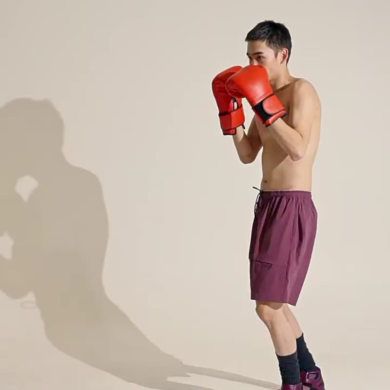 中性風格 結構拼接設計 涼感短褲 情侶裝 - 中性裤装 - 其他人造纤维 多色