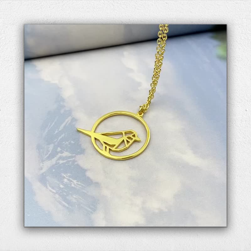 圆形鸟项链 - 项链 - 铜/黄铜 金色