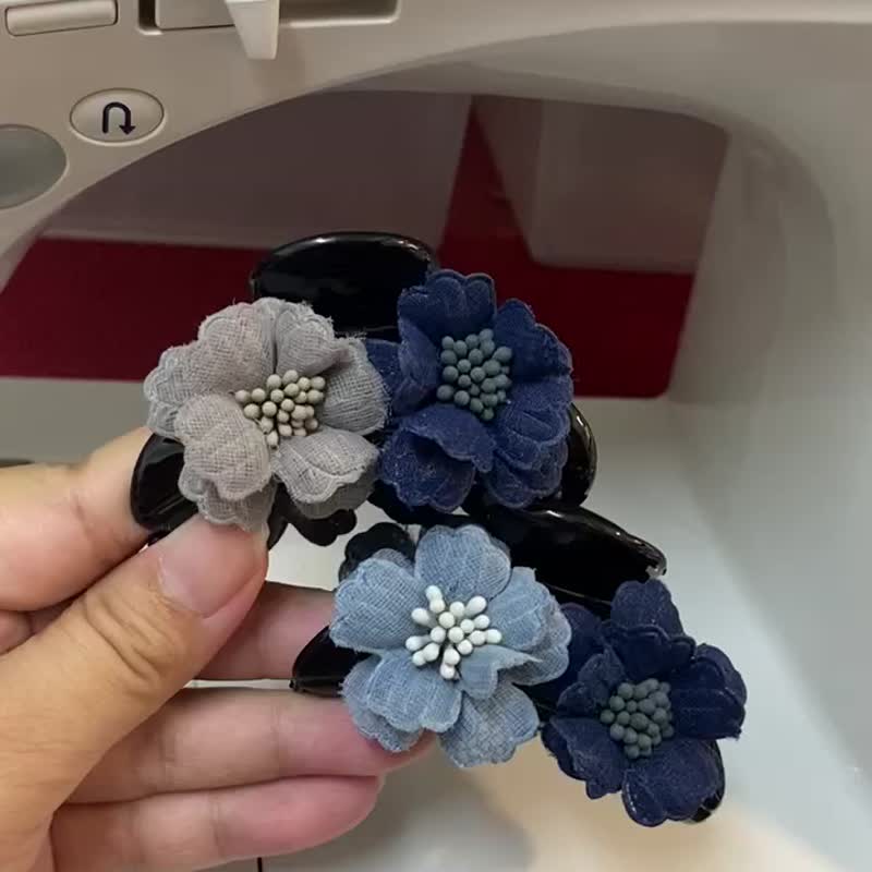 A2-小鲨鱼夹(M)- 鲨鱼夹发夹抓夹盘发夹公主头类 花朵 - 发饰 - 其他材质 多色