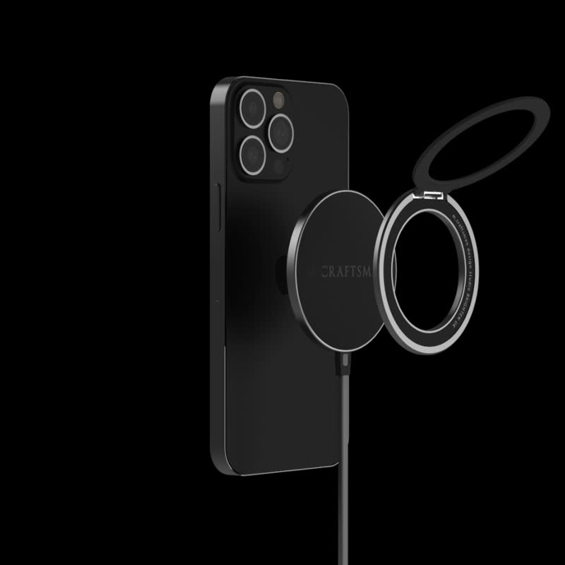 PoweRing磁吸无线充电器连指环支架 (MagSafe) 超薄设计 - 手机充电及周边 - 其他金属 灰色