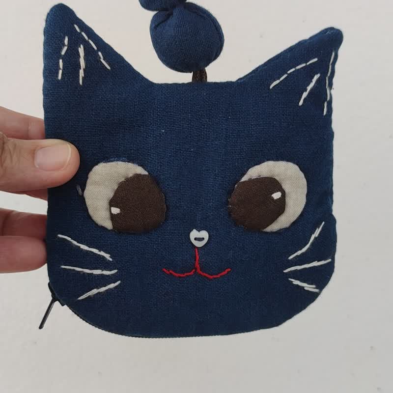 二合一可爱猫咪零钱包+钥匙包 - 零钱包 - 棉 多色