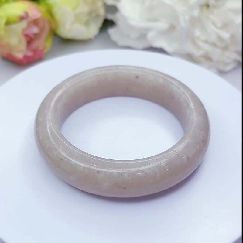 NO.74雪花紫玉 内径56 MM 圈口 浪漫佘太翠玉镯 手环 手镯 平安镯 - 手链/手环 - 玉石 紫色