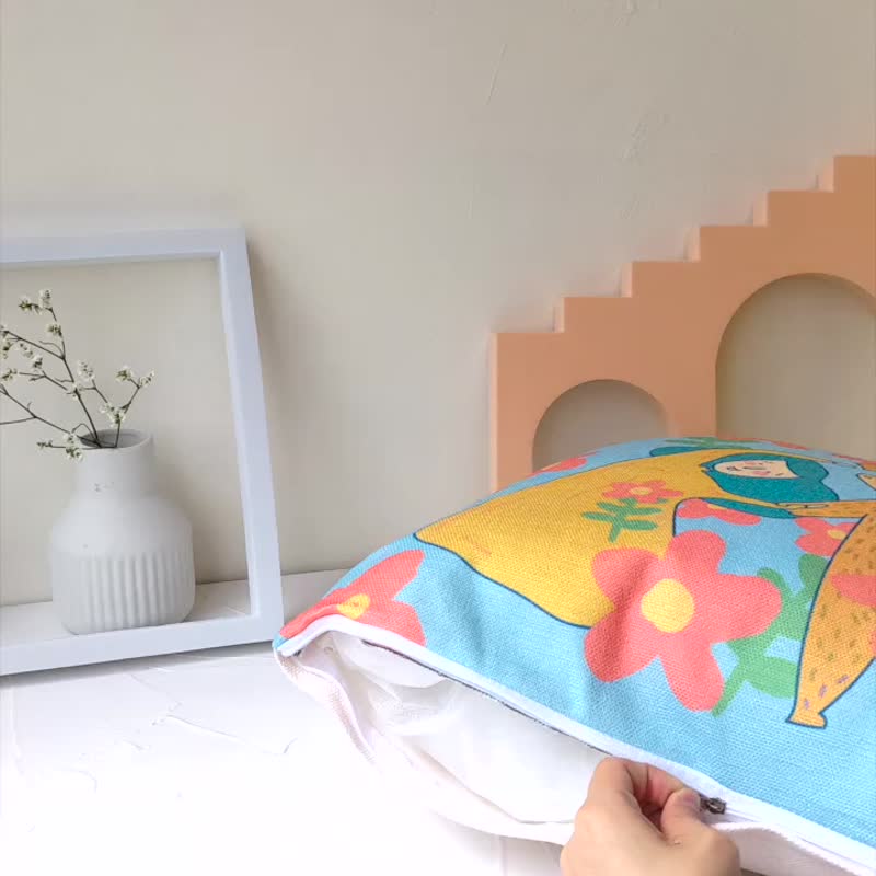 //圣诞特惠300元// 缤纷系列抱枕-LOVE - 枕头/抱枕 - 棉．麻 蓝色