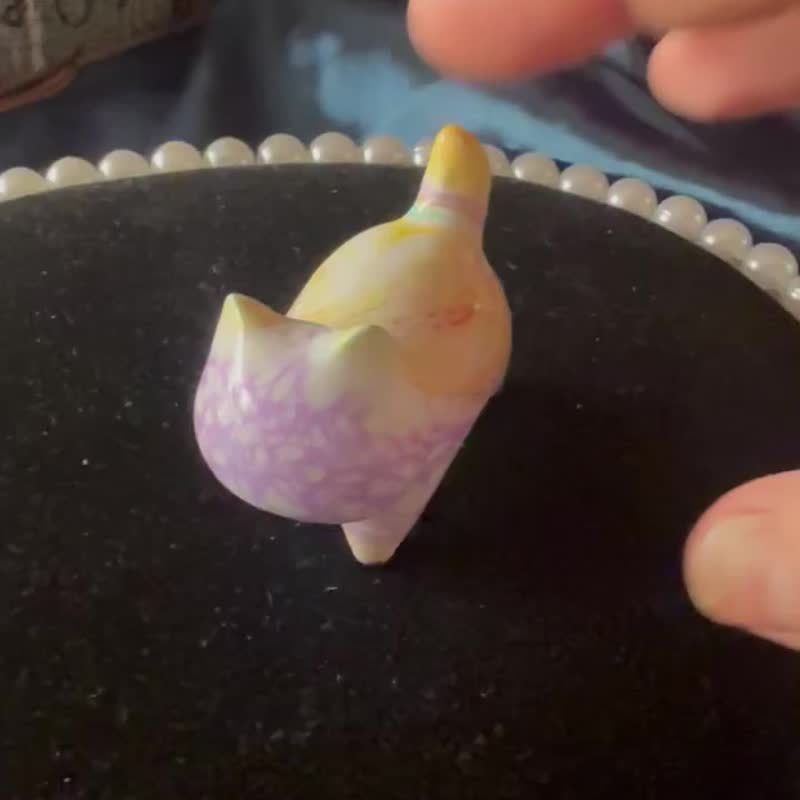 紫金斑斓。大漆猫猫。非遗文化 - 摆饰 - 其他材质 