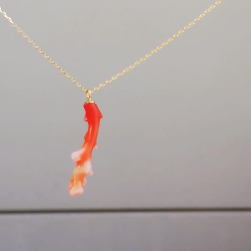 18K Gold Red Coral Necklace A for Ladies Red Coral - 项链 - 贵金属 金色