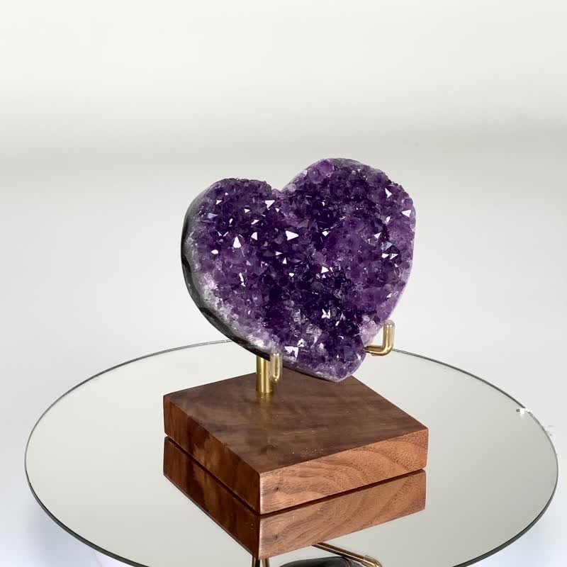 ESP 乌拉圭紫晶爱心 720226  开运小物紫水晶 小资族轻松入 - 摆饰 - 水晶 紫色