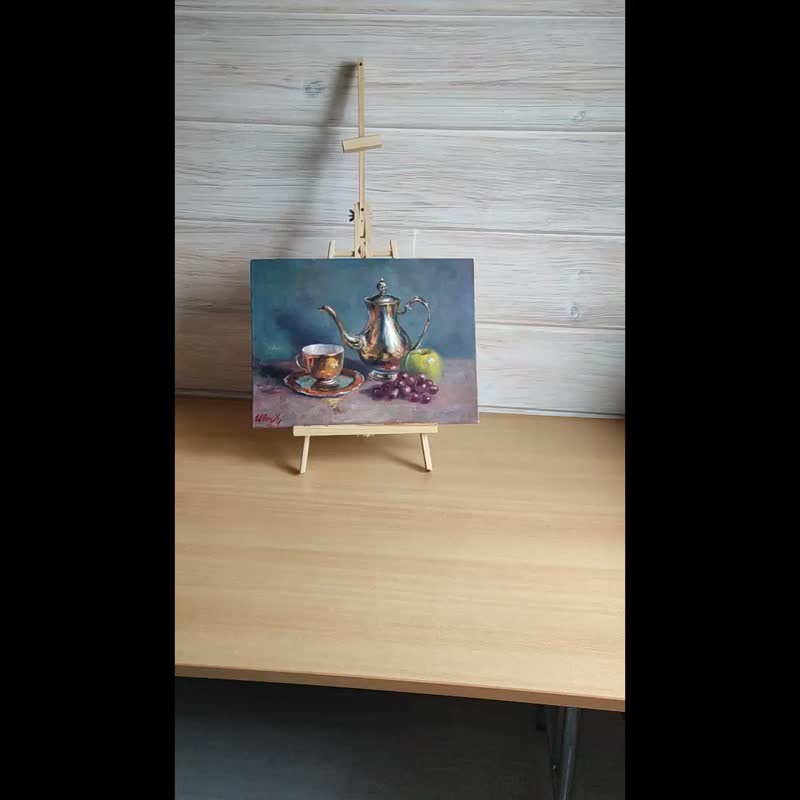 静物画原创艺术茶壶杯水果艺术品苹果葡萄墙艺术 - 海报/装饰画/版画 - 其他材质 