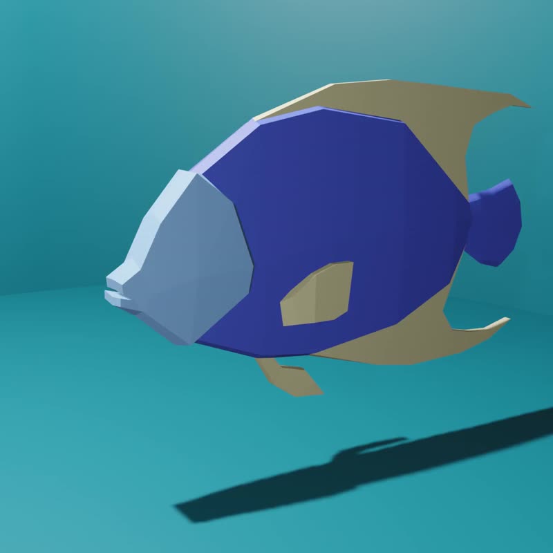 lowpoly风格的鱼，3D模型，纸工艺 - 其他数码设计 - 其他材质 