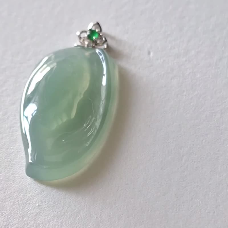 通体18K金翡翠佛吊坠 | 天然缅甸翡翠玉器 | 佛公玉坠 - 项链 - 玉石 