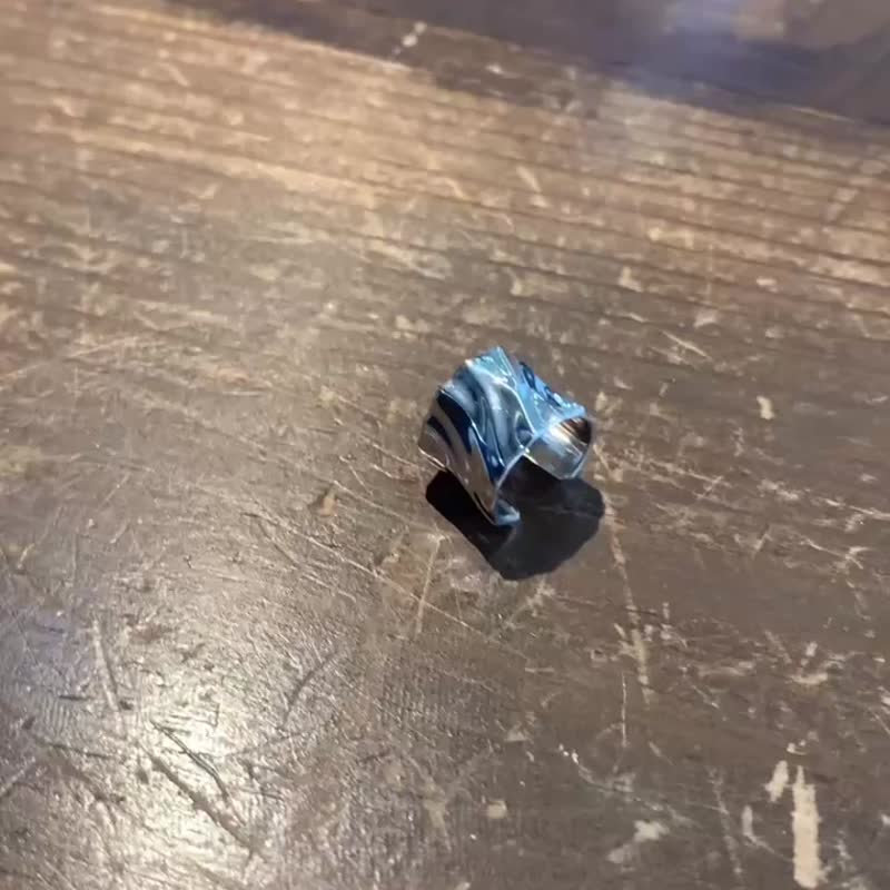 锤纹 925 纯银 耳骨夹 / 男款 / 单耳 / 包邮 / 银饰 / 男友礼物 / 简约 / 日本制造 / snd063 - 耳环/耳夹 - 纯银 