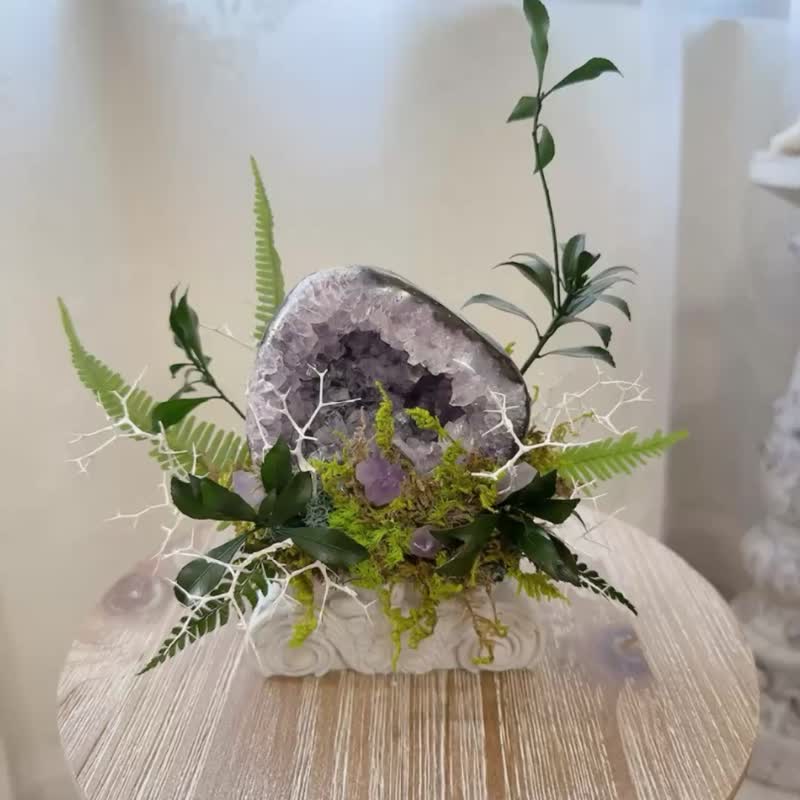 文艺复兴_紫水晶洞 招财消磁 罗马柱上的疗愈小宇宙 - 植栽/盆栽 - 水晶 紫色