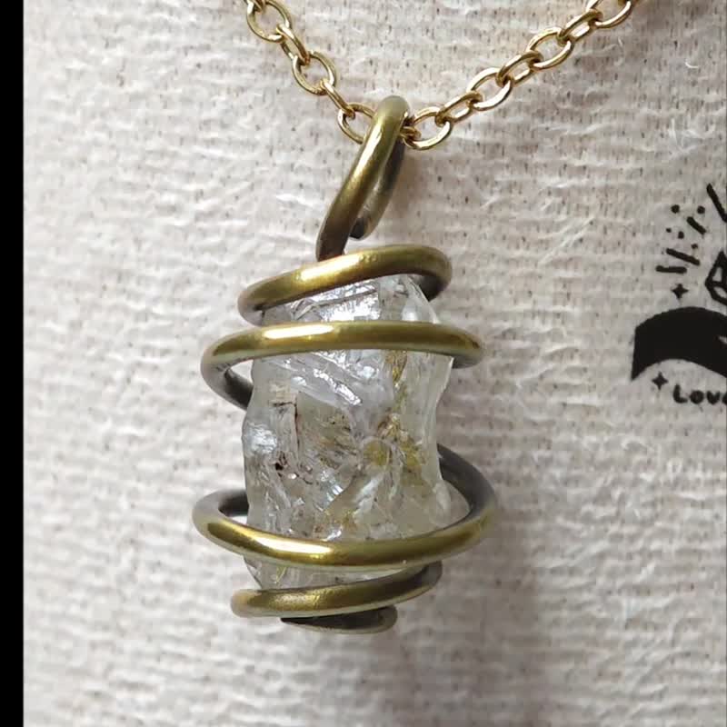 油胆骸骨原矿黄铜吊坠 手工设计项链 - 项链 - 铜/黄铜 黄色