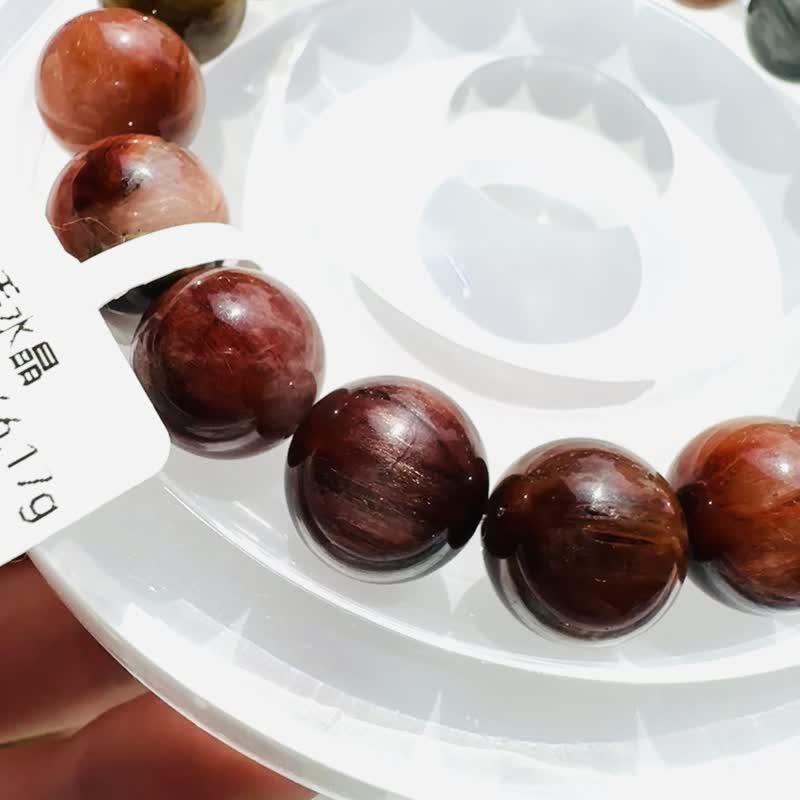 小资优选秋冬兔毛水晶 12.4-12.8mm46.17g 正向积极防负面带灰兔毛 - 手链/手环 - 水晶 多色