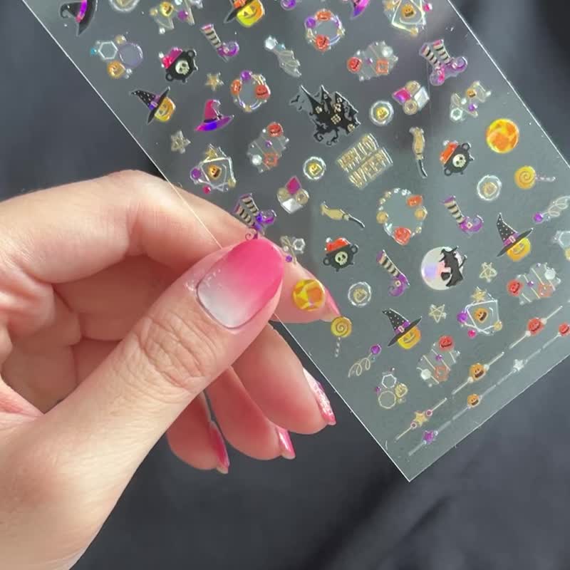Hallo Magic Ween Nail Stickers 万圣魔袜造型小贴纸 - 指甲油/指甲贴 - 纸 多色