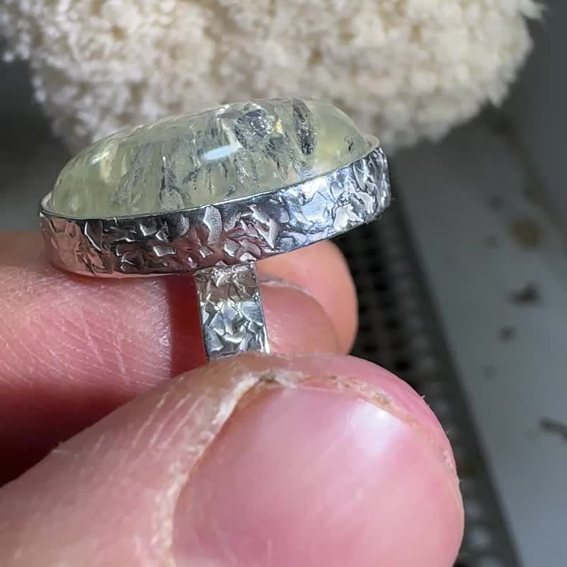 4.5号戒指 独家蓝色琥珀戒指 独 无 的琥珀戒指 订制琥珀戒 - 戒指 - 半宝石 蓝色