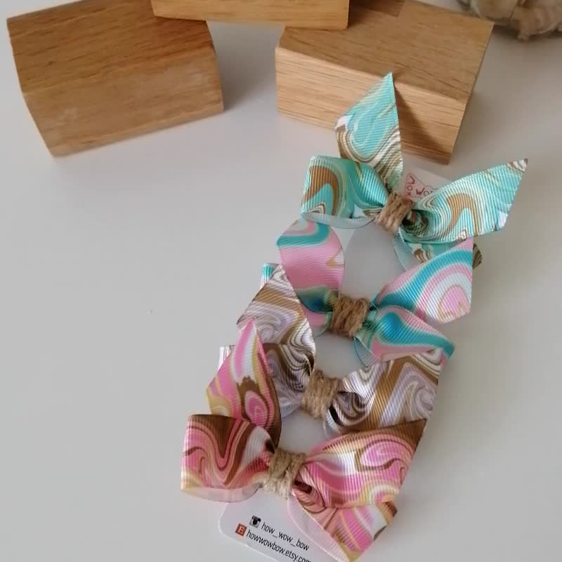 Personalized dog hair bows set for Shih Tzu, Yorkie, Doodle, Havanese, Cockerpoo - 衣/帽 - 其他材质 多色