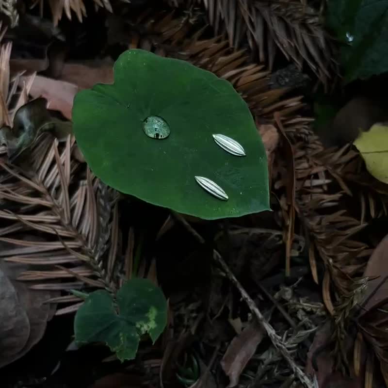 KUÂN KUÂN 绿植系列 叶片耳环 纯银 - 耳环/耳夹 - 纯银 银色