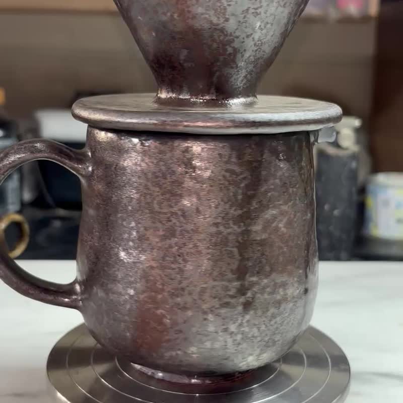 锰结晶咖啡组 - 咖啡杯/马克杯 - 陶 金色