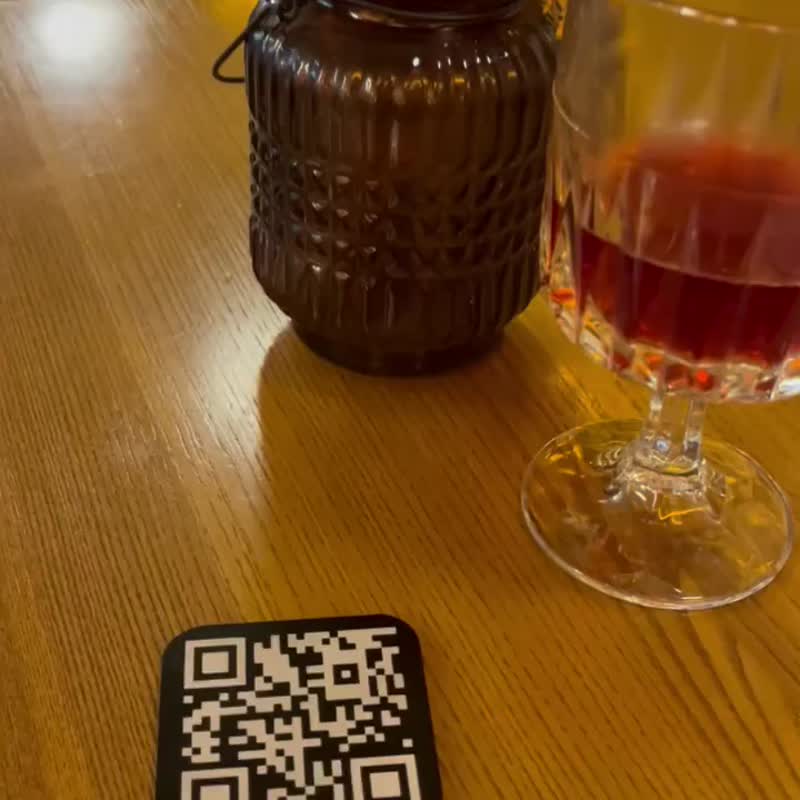 酒菜单二维码、名片二维码、不锈钢二维码标牌 - 杯垫 - 塑料 黑色