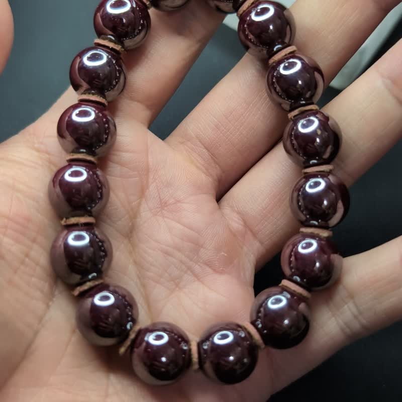 【订制品】原矿朱砂 朱砂 朱砂 含量99% 6-12mm - 手链/手环 - 水晶 红色