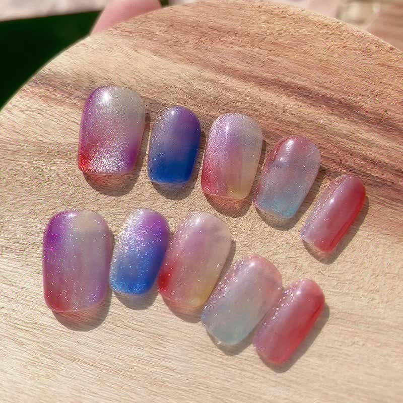 璀璨 追光猫眼 手工美甲 手绘穿戴甲 Nail arts/Press on nails - 其他 - 其他材质 金色