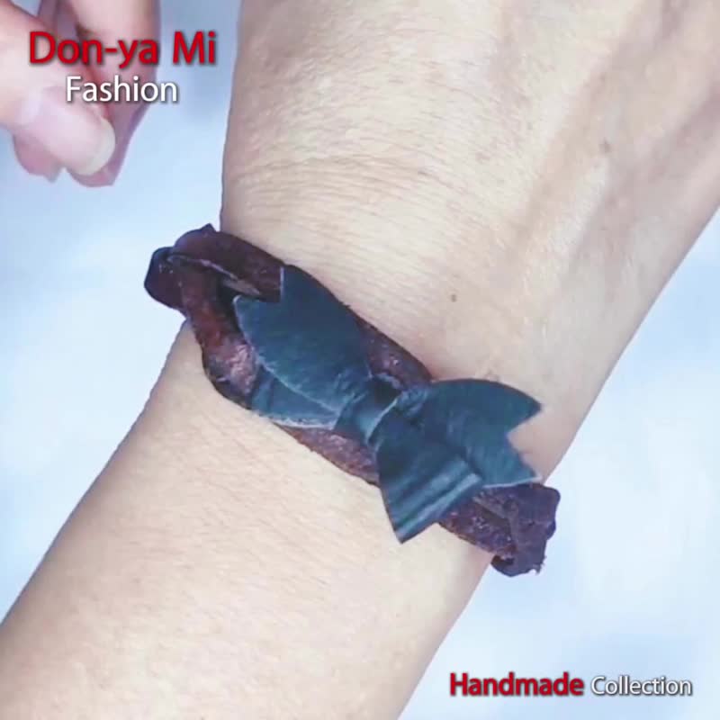 三股编织皮革手环/材料包 可用作创意皮雕/彩绘 麂皮/头层皮任选- - 皮件 - 真皮 