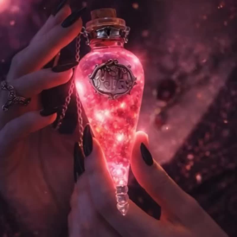 【LAMU】坠爱天使的面纱  —女巫封存瓶。爱恋能量 - 项链 - 玻璃 多色