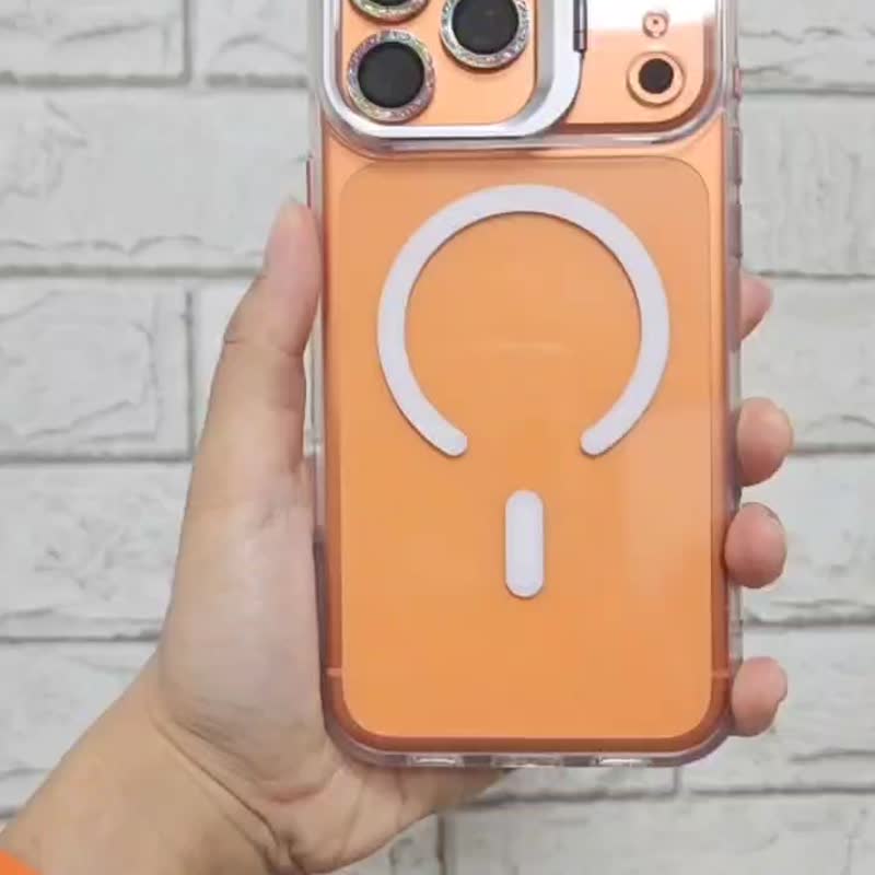 【圣诞礼物】黑占盾 磁吸防摔立架手机壳for i17 Pro Max magsafe - 手机壳/手机套 - 塑料 