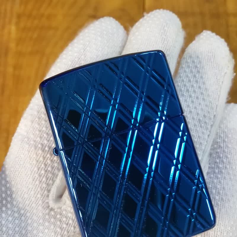 【ZIPPO官方旗舰店】高抛光蓝冰钻石纹(加厚版)防风打火机 29964 - 其他 - 铜/黄铜 蓝色