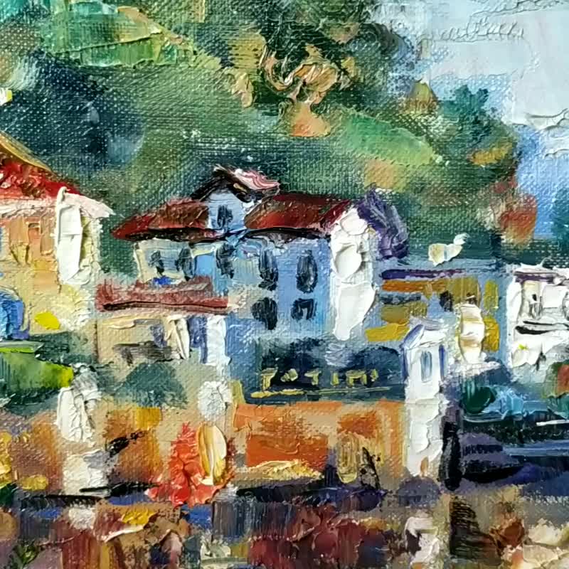 Italy Painting 意大利景观 Landscape Artwork Lake Como Original Art Impressionism 油畫原作 - 海报/装饰画/版画 - 其他材质 