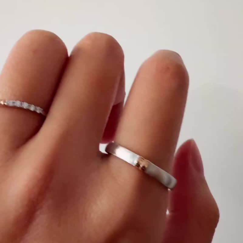 【情侣对戒】Cherish 珍惜 • 纯银戒指厚镀18K 日常婚戒 - 对戒 - 纯银 银色