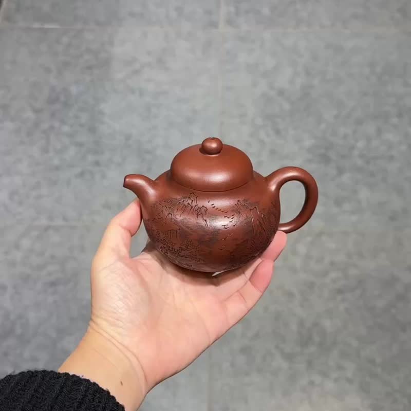 柿圆 手工 容量230cc紫泥色泽丰润深邃造型优美线条流畅 - 茶具/茶杯 - 陶 