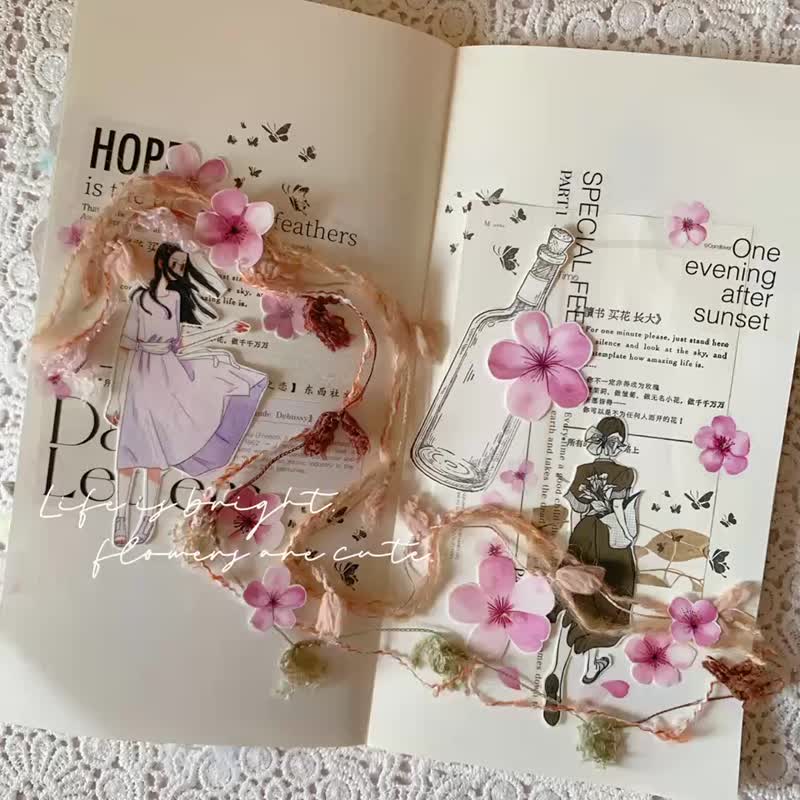 東西社文創 櫻之戀 PET手帳貼紙膠帶 輕復古粉色花大小碎花系列 - 纸胶带 - 其他材质 